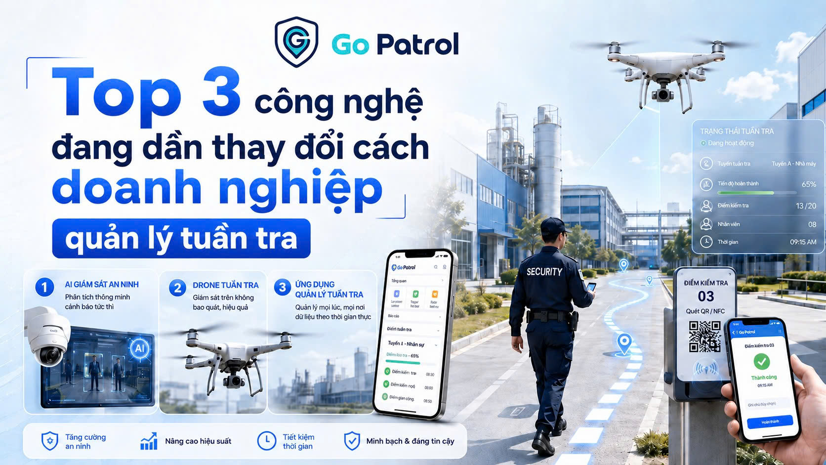 Top 3 công nghệ đang dần thay đổi cách doanh nghiệp quản lý tuần tra?